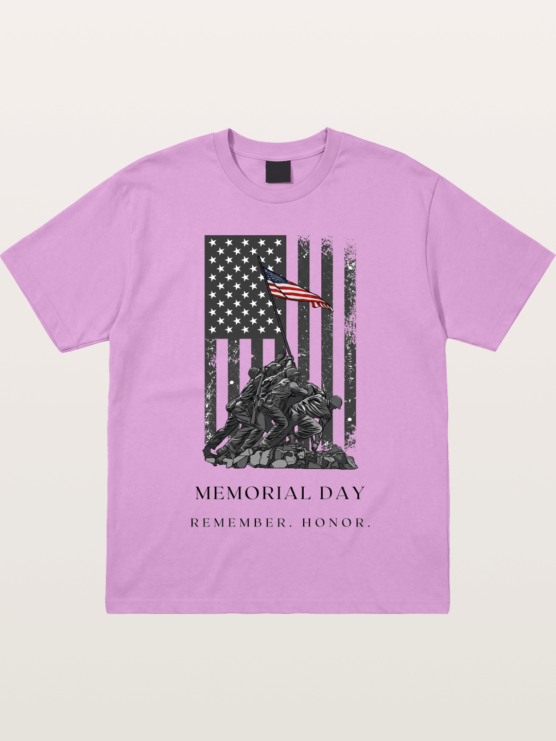 Memorial Day Flag Raising Print Gildan T-shirt