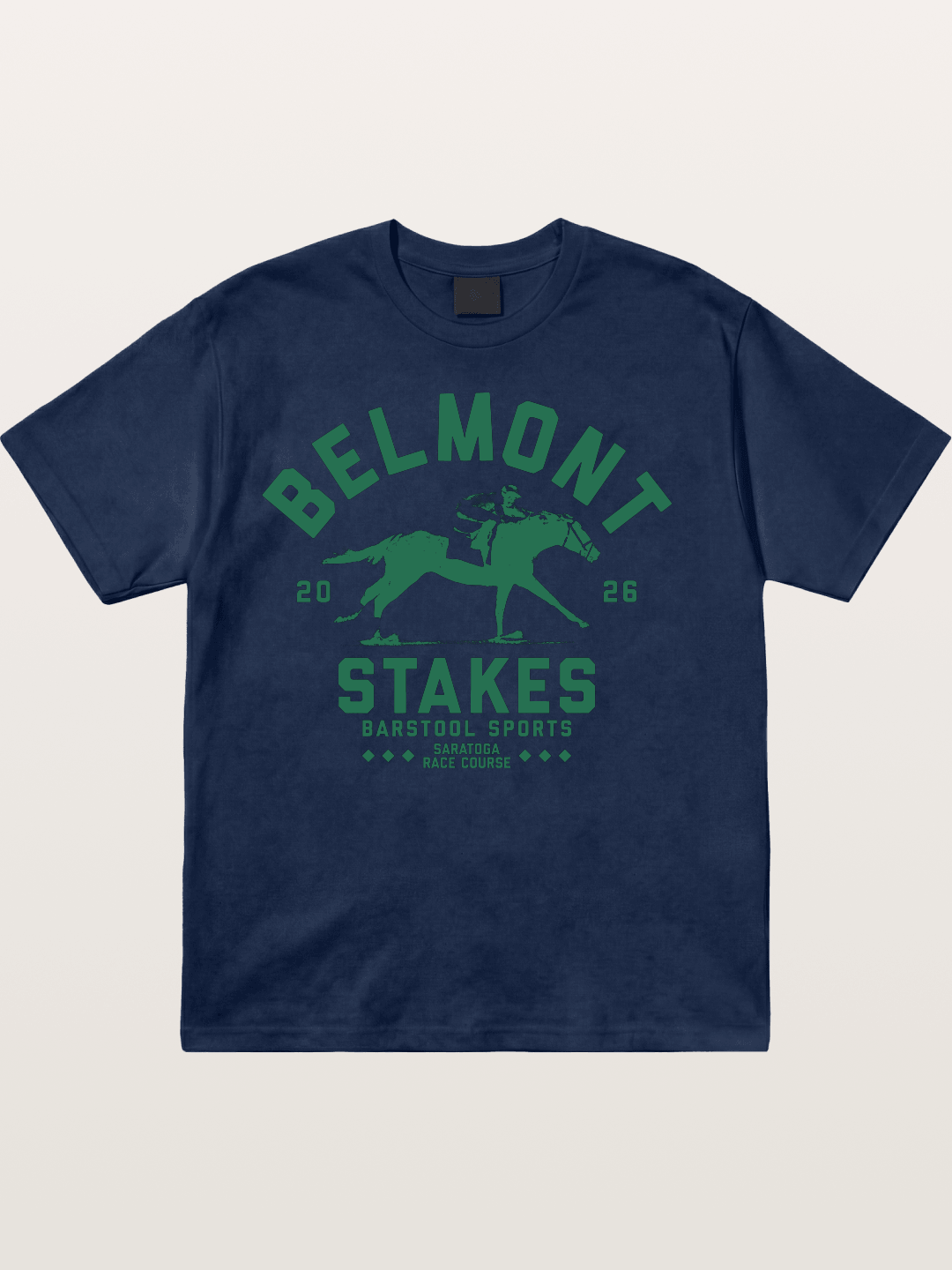 Belmont Stakes Horse Rider Silhouette Cotton T-shirt