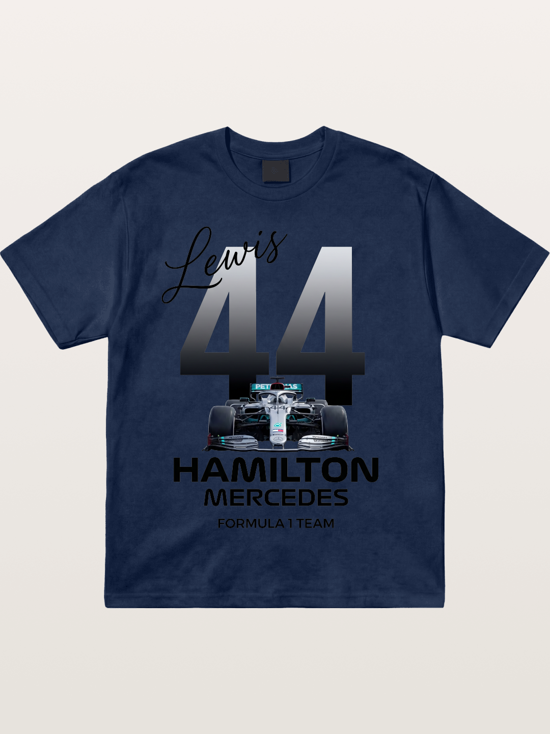 Lewis Hamilton Mercedes 44 Design Cotton T-shirt