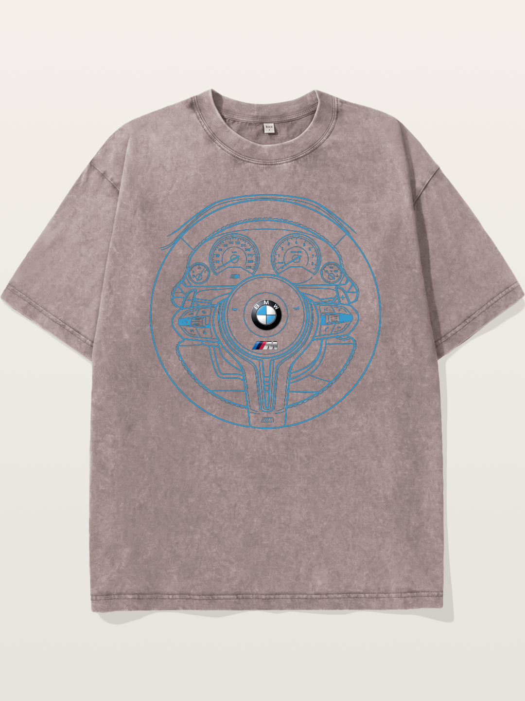 BMW M Vintage Steering Wheel Draft Washed T-shirt