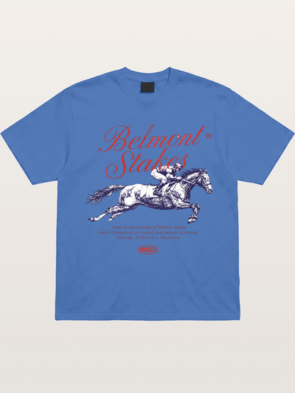 Belmont Stakes Vintage Script Print Gildan T-shirt