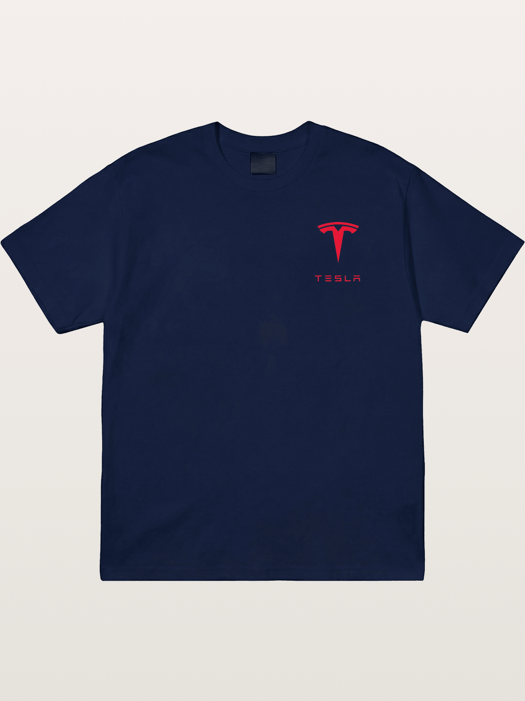 Tesla Red Logo Sticker Gildan T-shirt