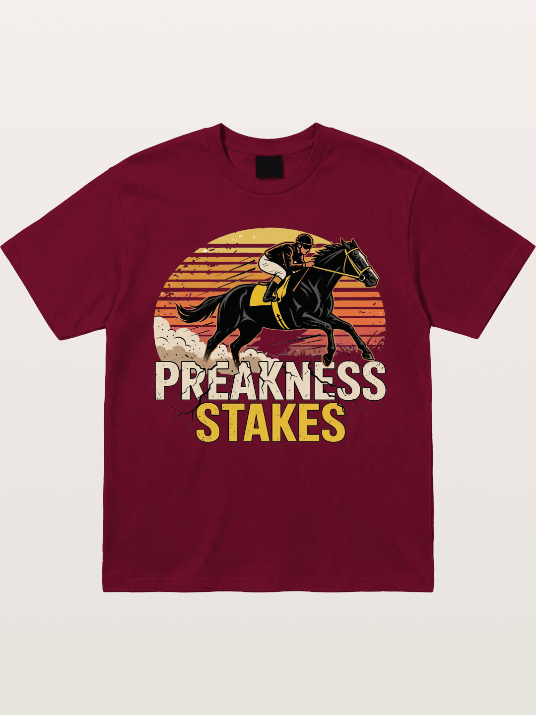 Preakness Stakes Retro Sunset Print Gildan T-shirt