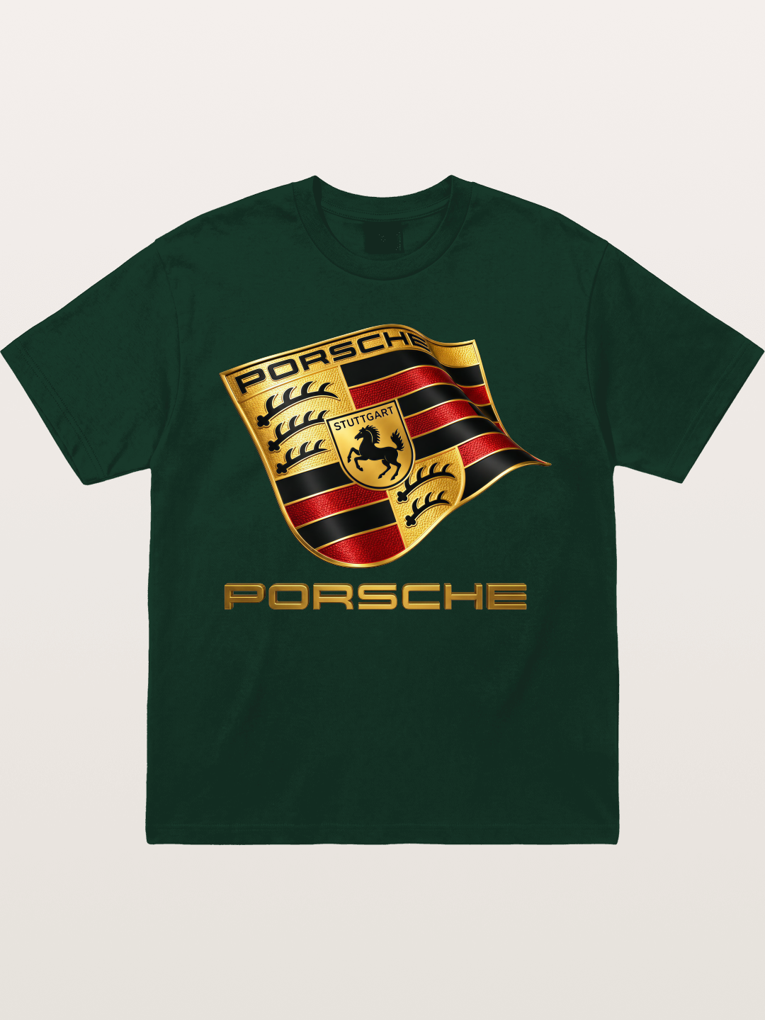 Porsche Waving Crest Art Gildan T-shirt