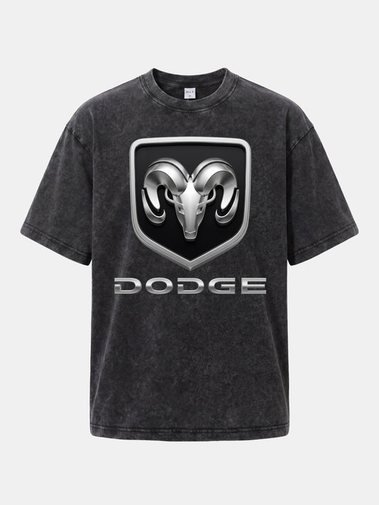 Silver Ram Shield Emblem Washed T-shirt