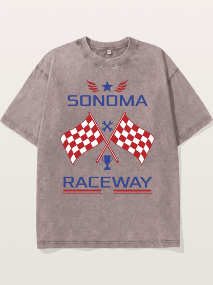 Sonoma Raceway Checkered Flag Crest Washed T-shirt