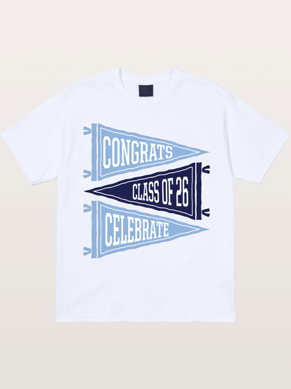 lass Of 26 Graduation Pennant Set Gildan T-shirt