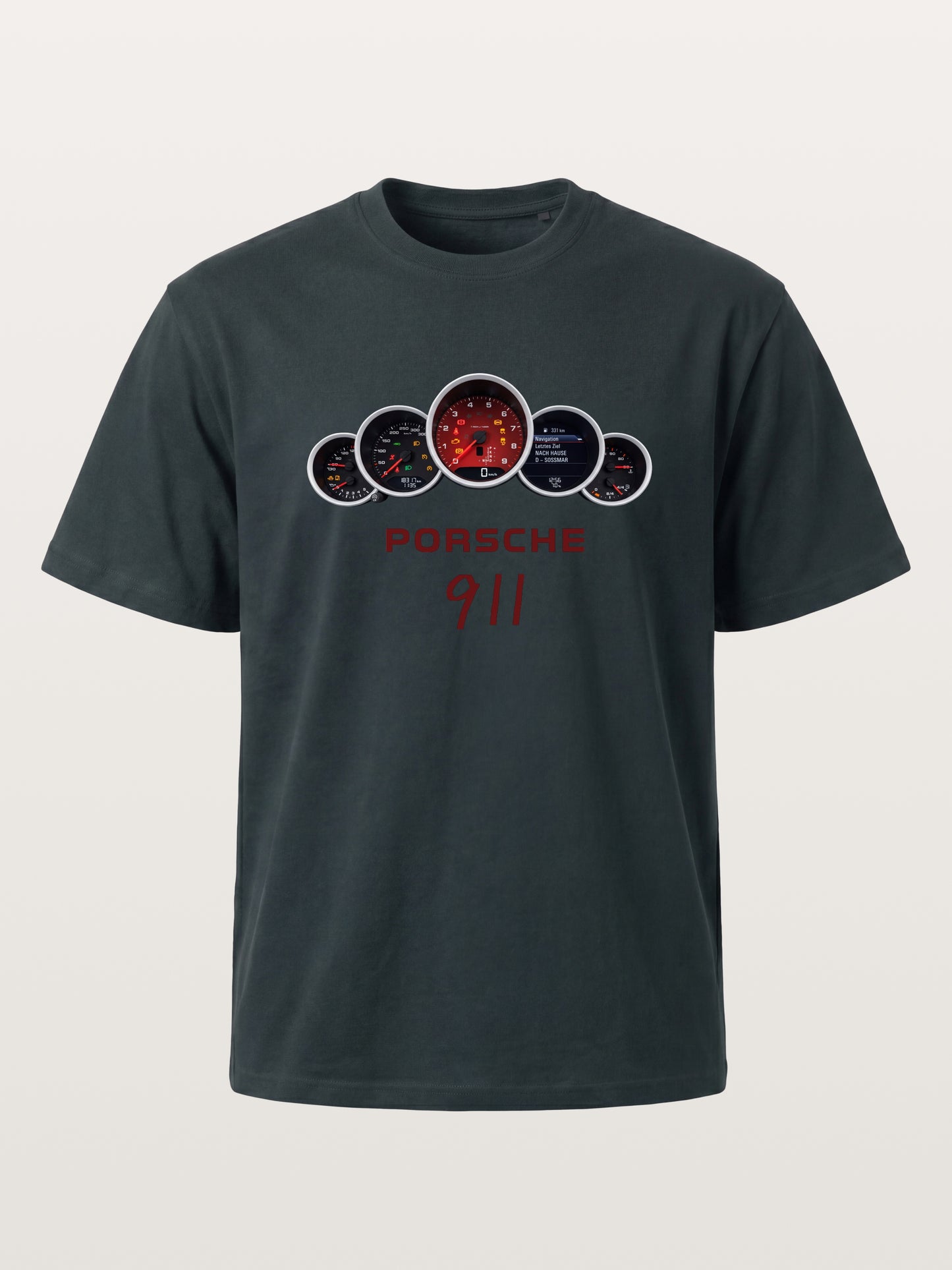 Five Piece Porsche 911 Gauge Cluster Gildan T-shirt