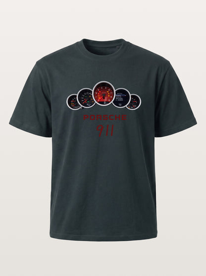 Five Piece Porsche 911 Gauge Cluster Gildan T-shirt
