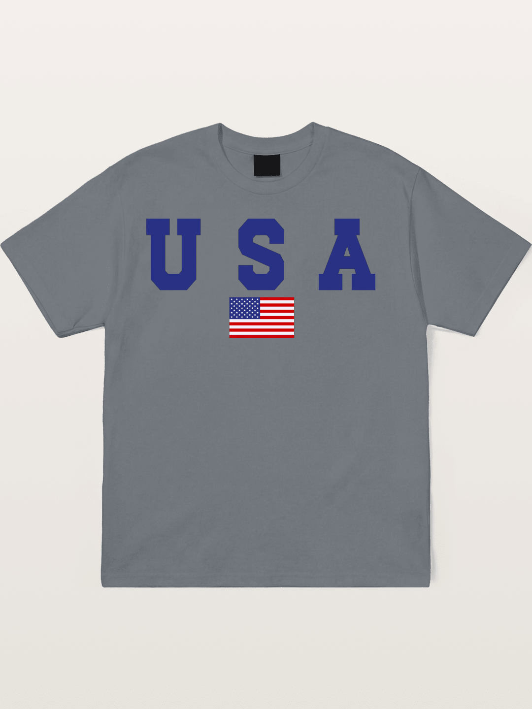USA Letters With American Flag Cotton T-shirt