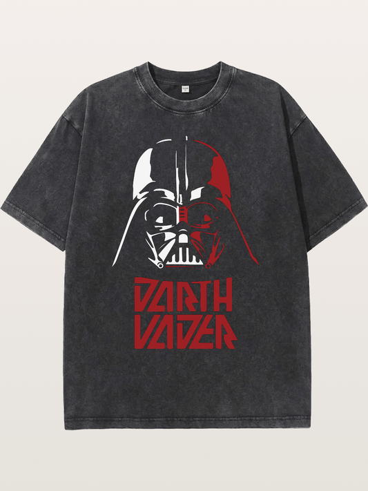 Darth Vader Red White Helmet Washed T-shirt