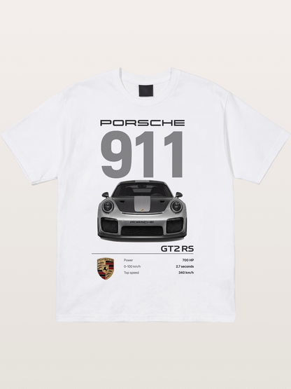 Porsche 911 GT2RS Front View Specs Cotton T-shirt