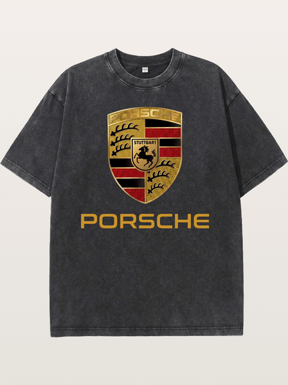 Porsche Golden Emblem Washed T-shirt