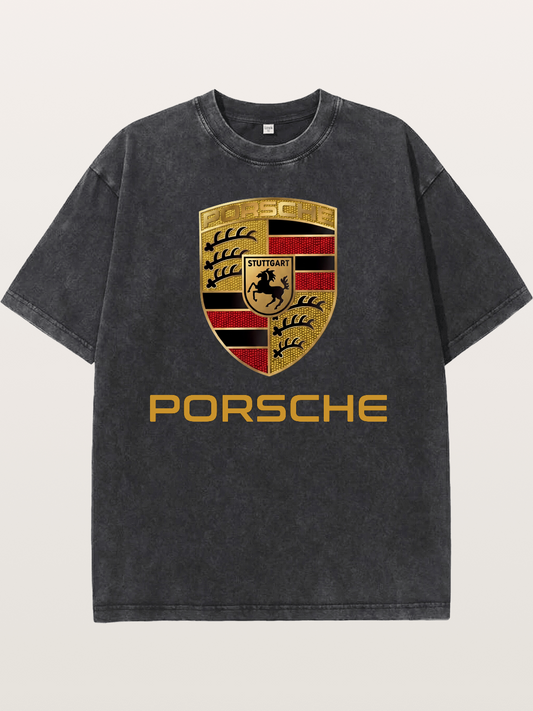 Porsche Golden Emblem Washed T-shirt