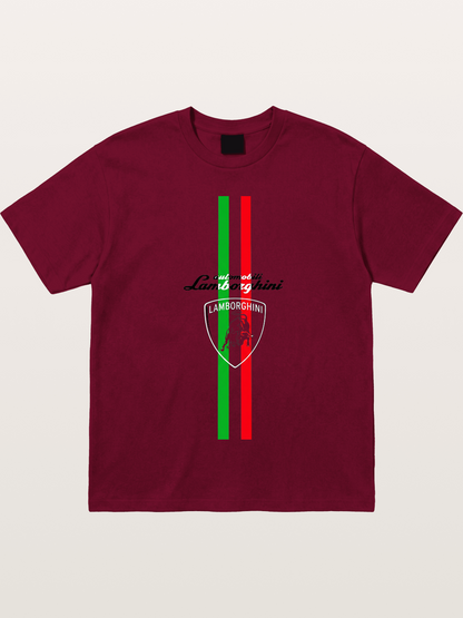 Italian Flag Lamborghini Print Gildan T-shirt