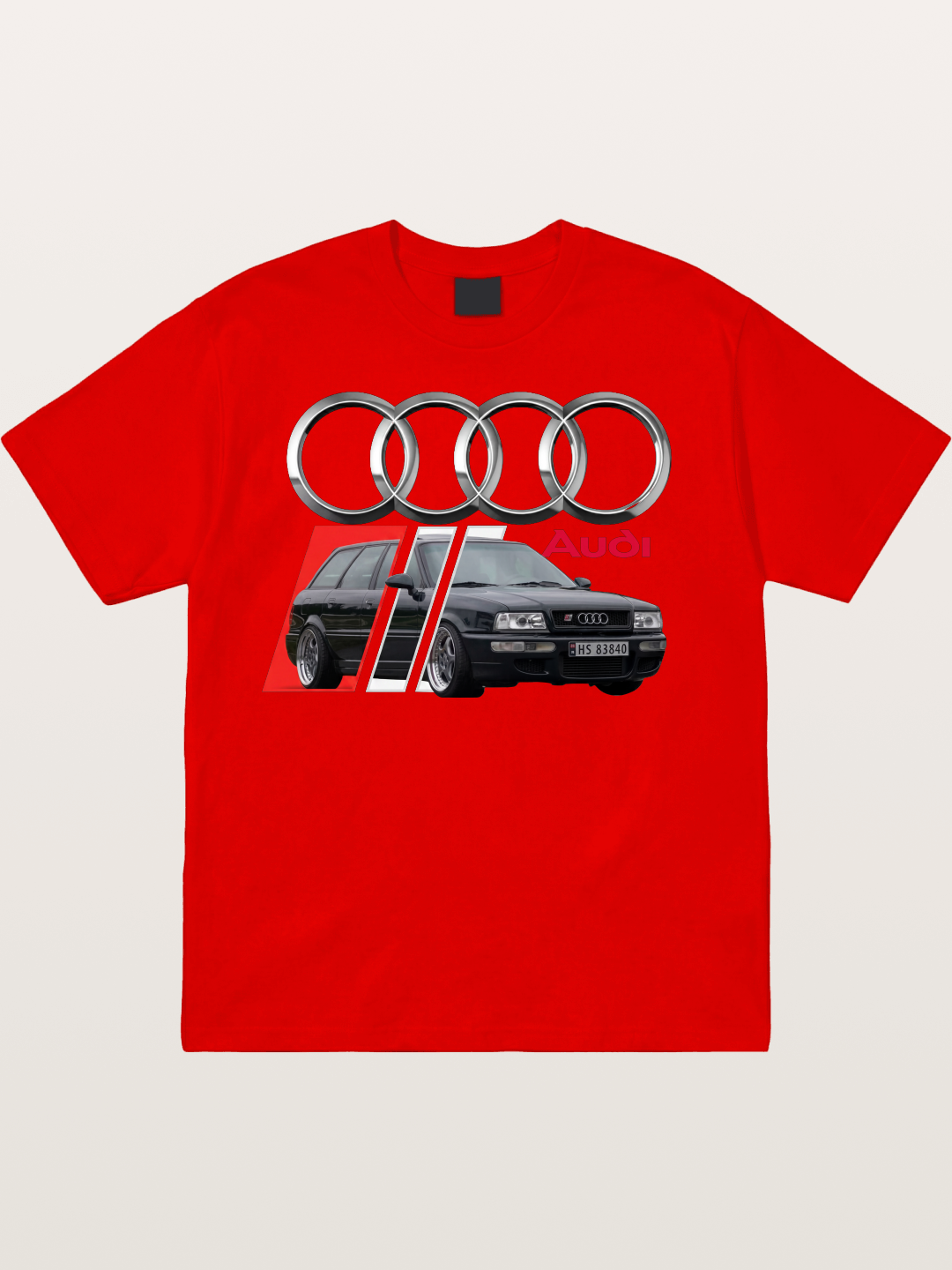 Audi Classic Car With Four Rings Cotton T-shirt