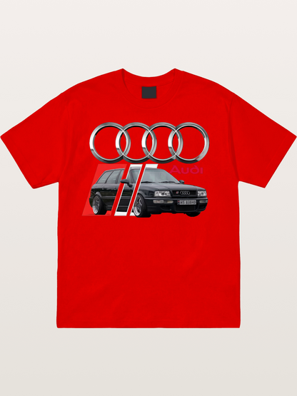 Audi Classic Car With Four Rings Cotton T-shirt