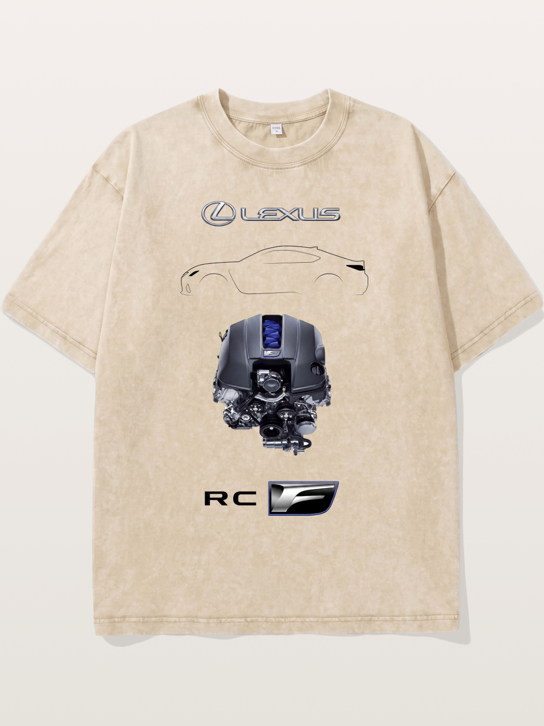 RC F Engine Outline Poster Washed T-shirt