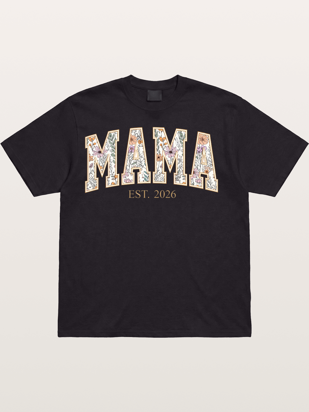 Floral Mama Est 2026 Design Cotton T-shirt