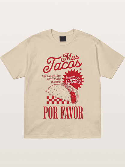 Mas Tacos Por Favor Funny Retro Art Gildan T-shirt