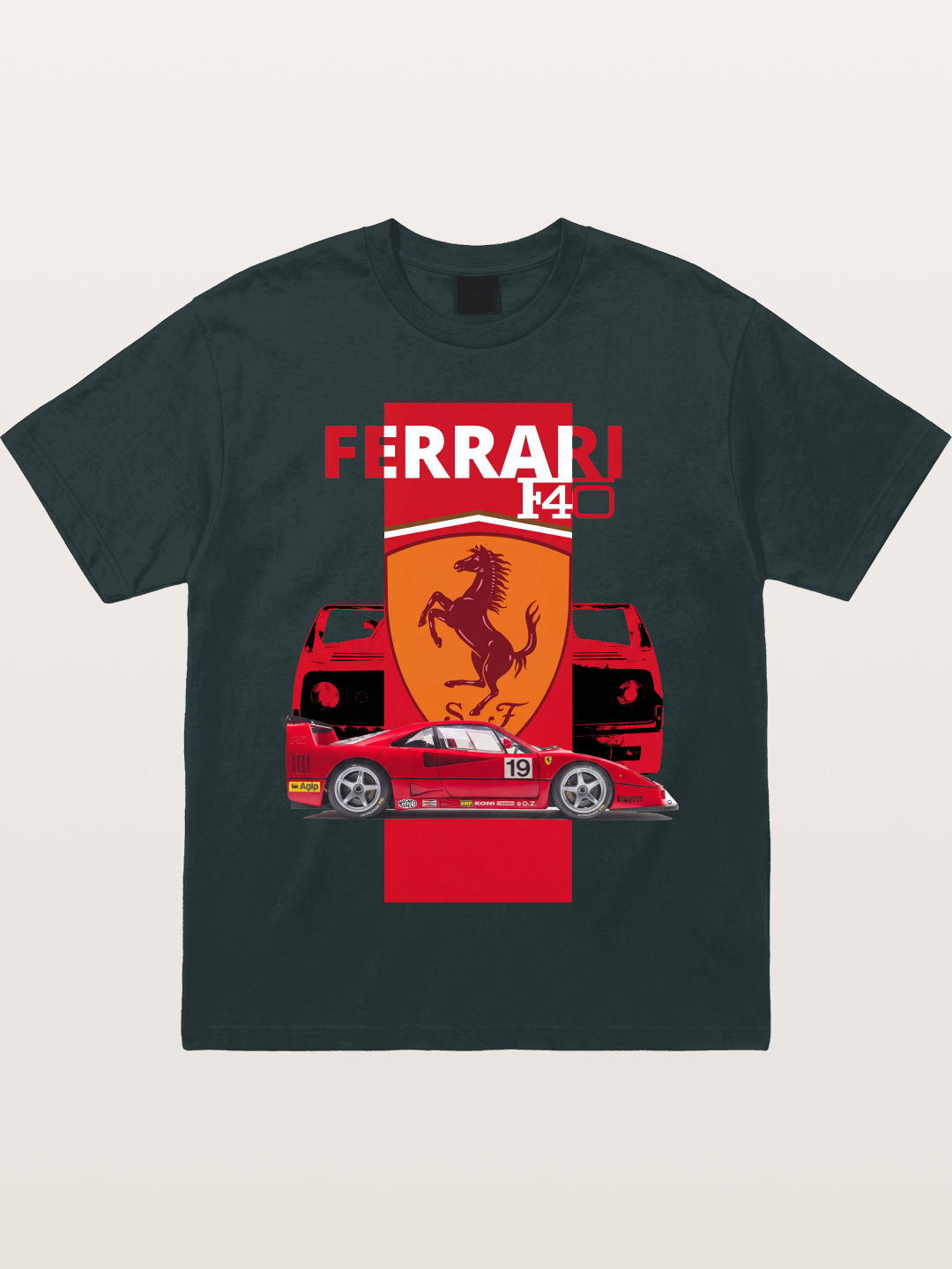 Ferrari F40 Race Car Double View Gildan T-shirt