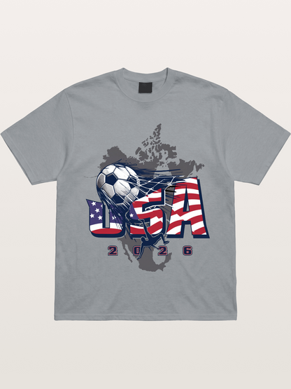 American Flag Soccer Map 2026 Gildan T-shirt