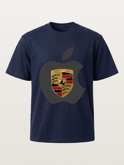 Porsche Crest Inside Apple Outline Cotton T-shirt