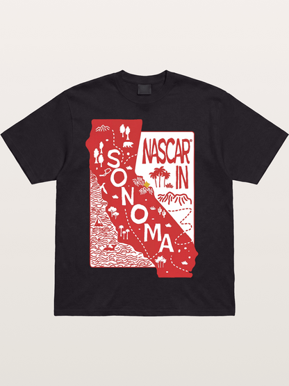 Sonoma Raceway California Outline Cotton T-shirt