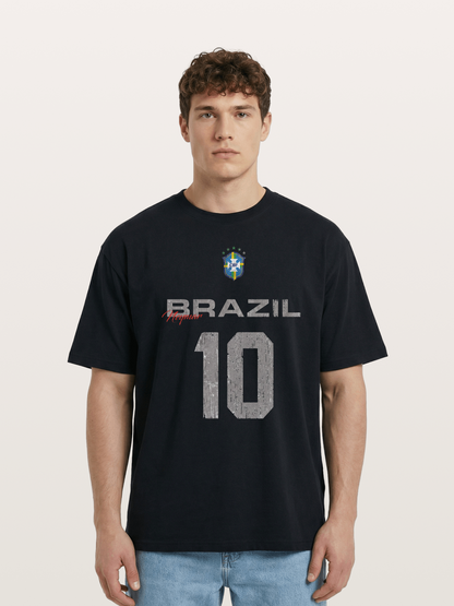 Brazil Neymar 10 Vintage Cotton T-shirt