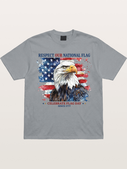 Watercolor Eagle Flag Day Art Gildan T-shirt