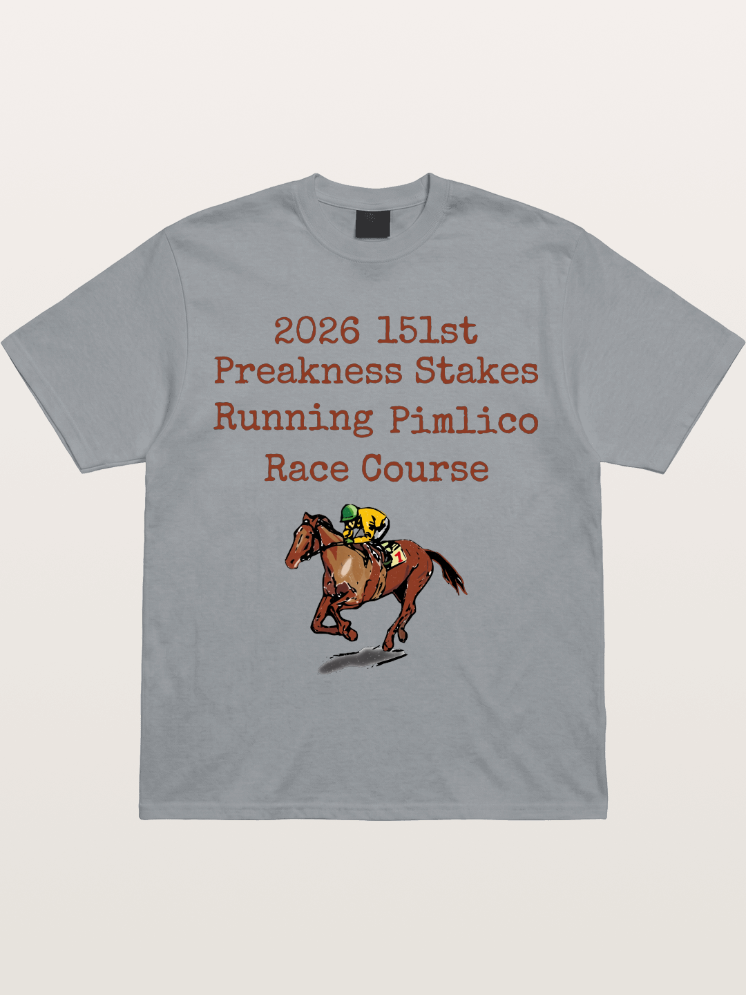 151st Preakness Yellow Silks Horse Gildan T-shirt