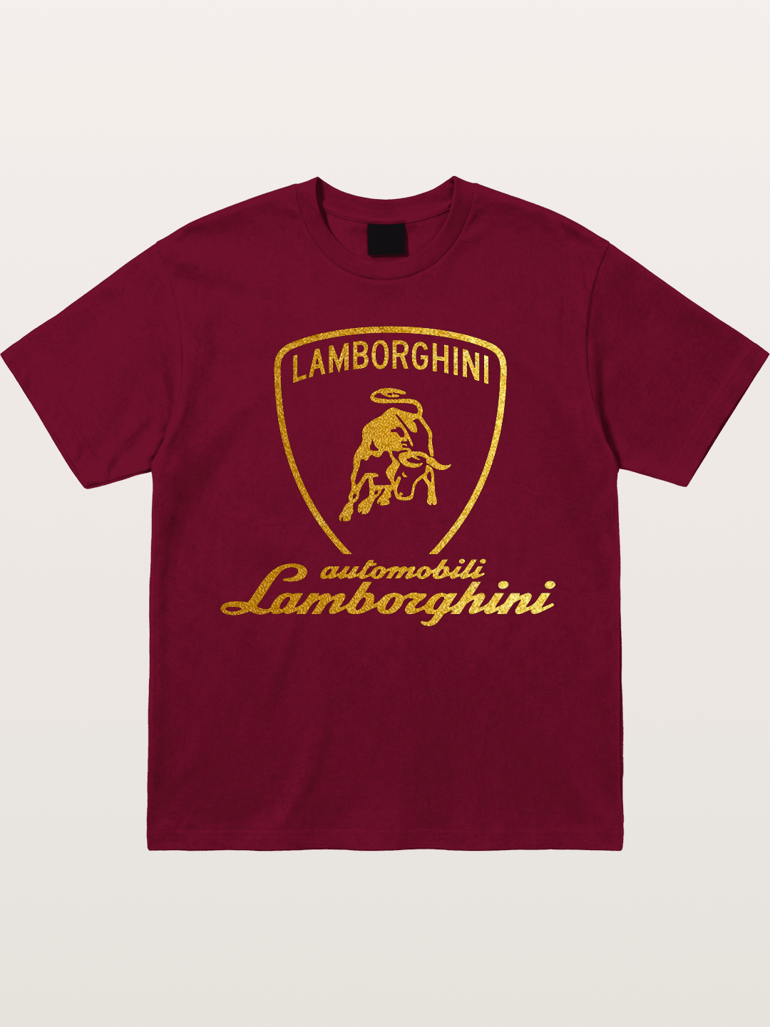 Lamborghini Gold Logo and Bull Shield Gildan T-shirt