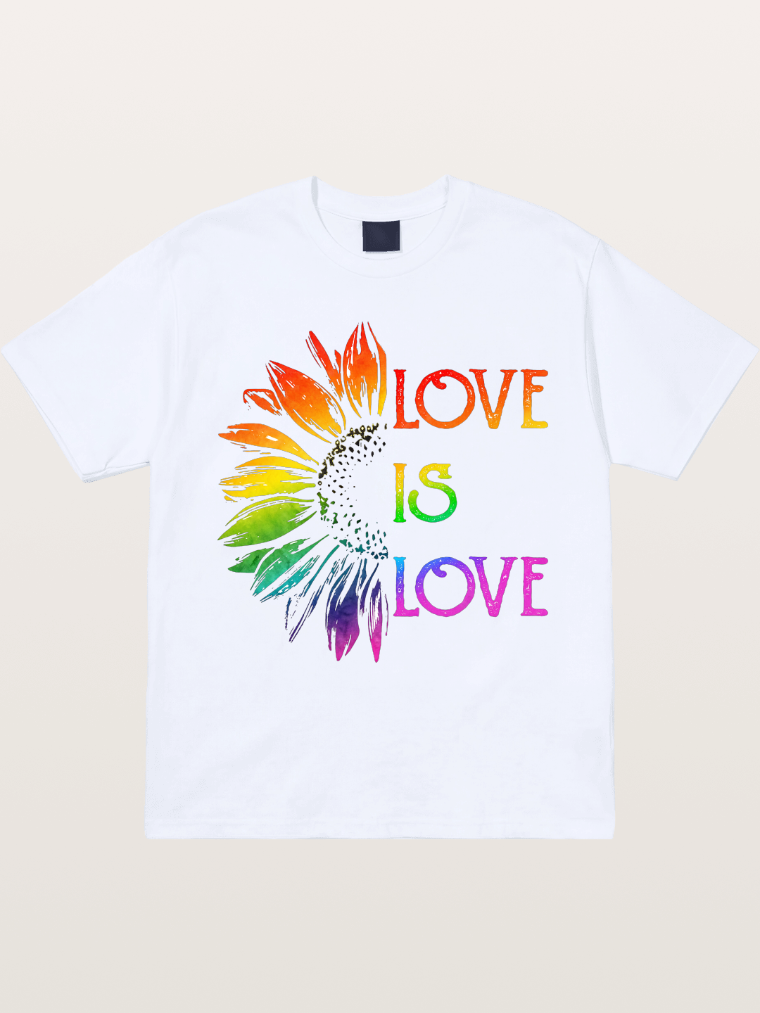 Rainbow Sunflower Love Print Gildan T-shirt