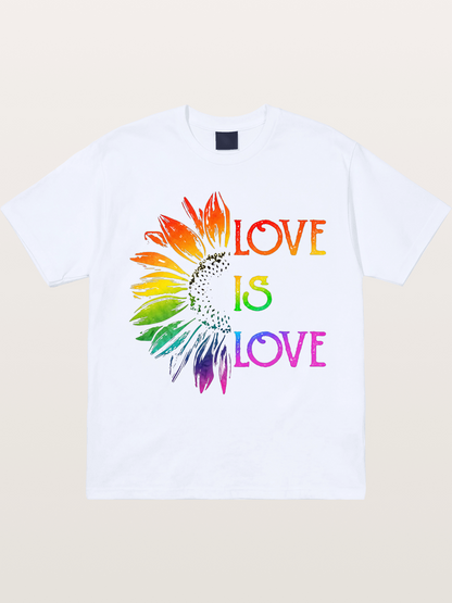 Rainbow Sunflower Love Print Gildan T-shirt