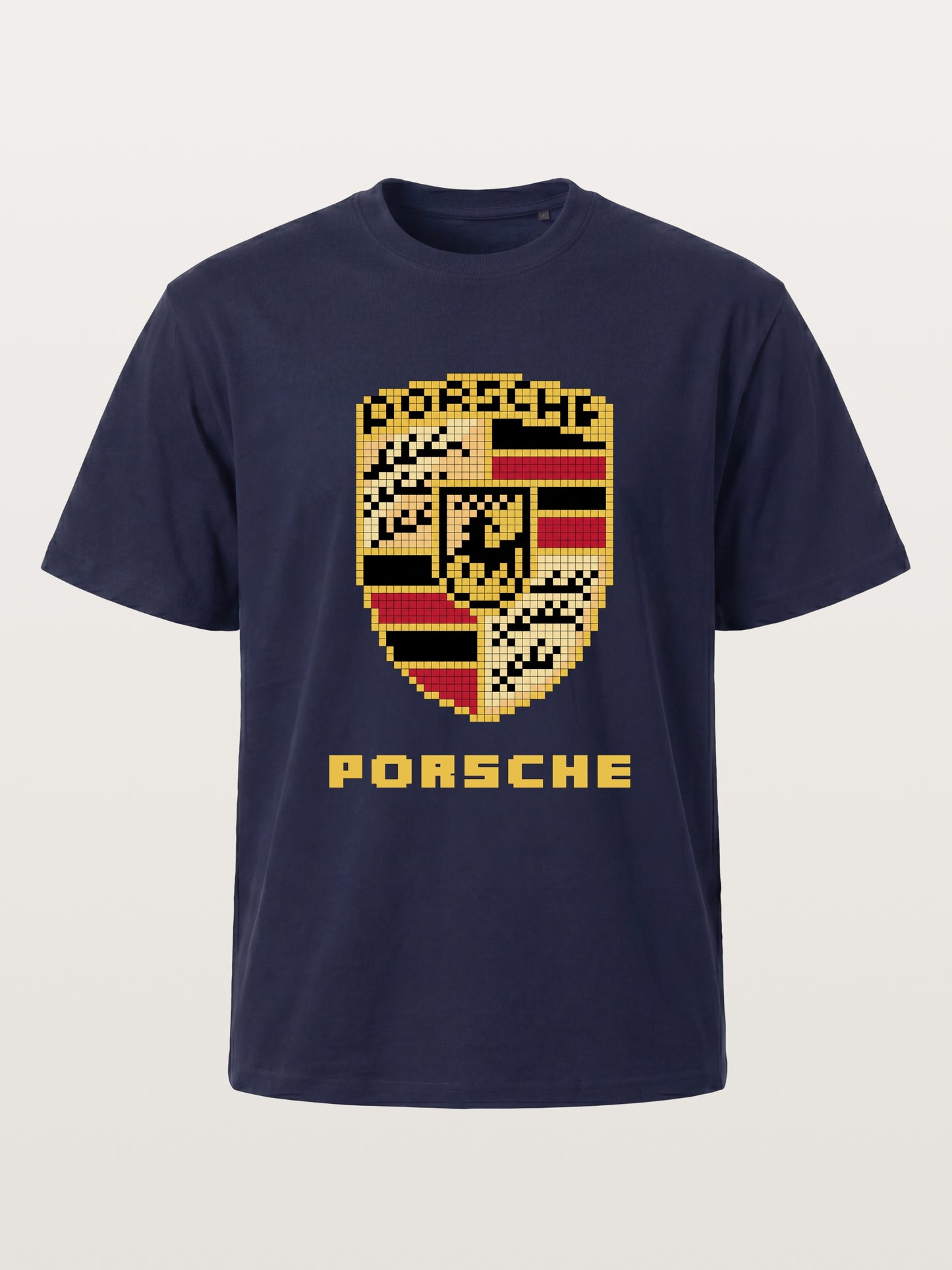Pixel Mosaic Porsche Crest Emblem Gildan T-shirt