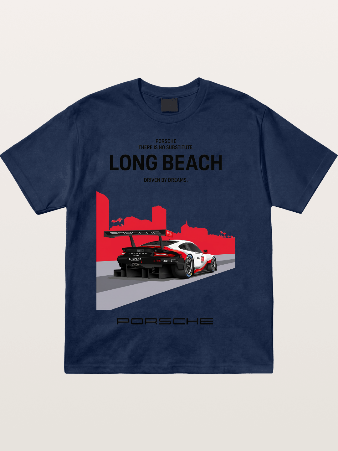 Long Beach Race Porsche Poster Cotton T-shirt