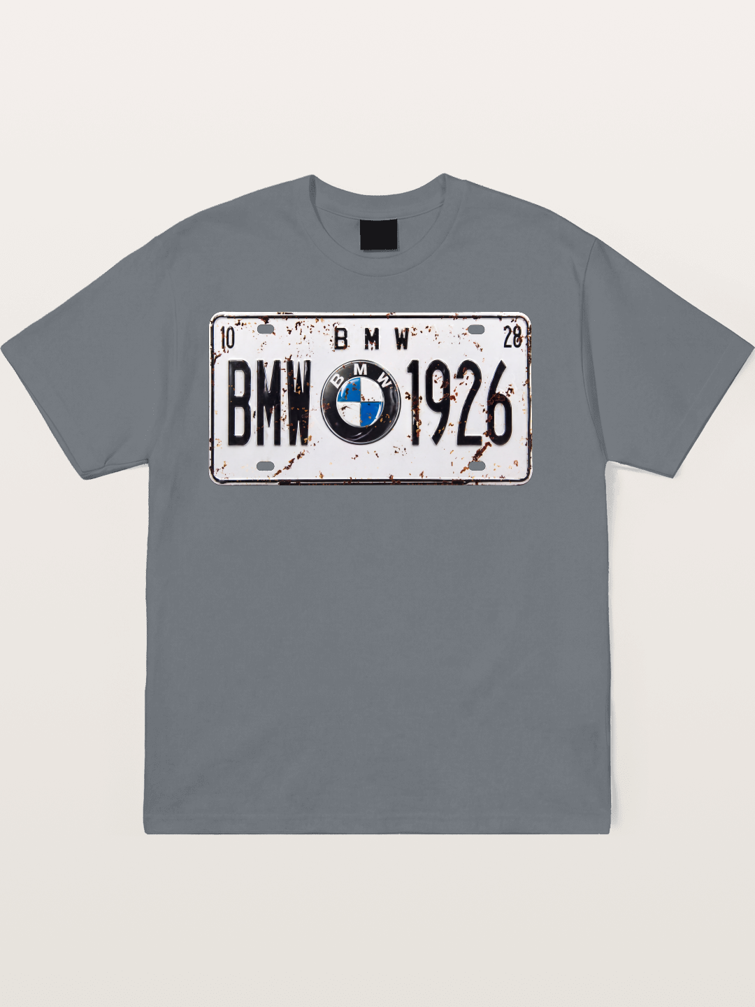 Vintage BMW License Plate Decor Cotton T-shirt