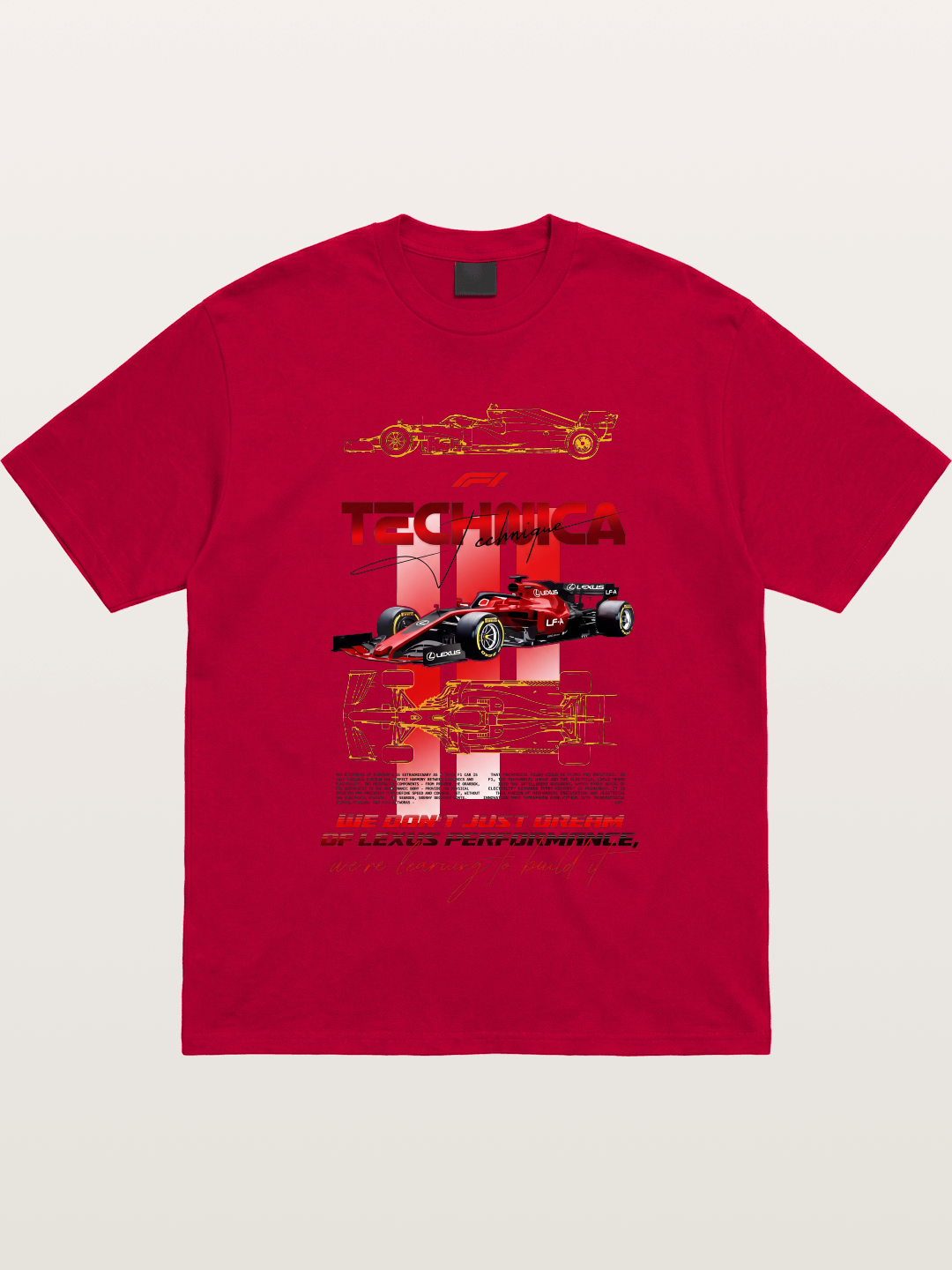 Red F1 Lexus Tech Racing Card Gildan T-shirt