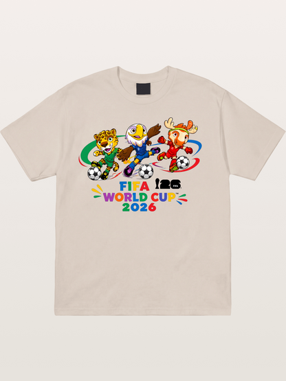 2026 World Cup Mascots Art Cotton T-shirt