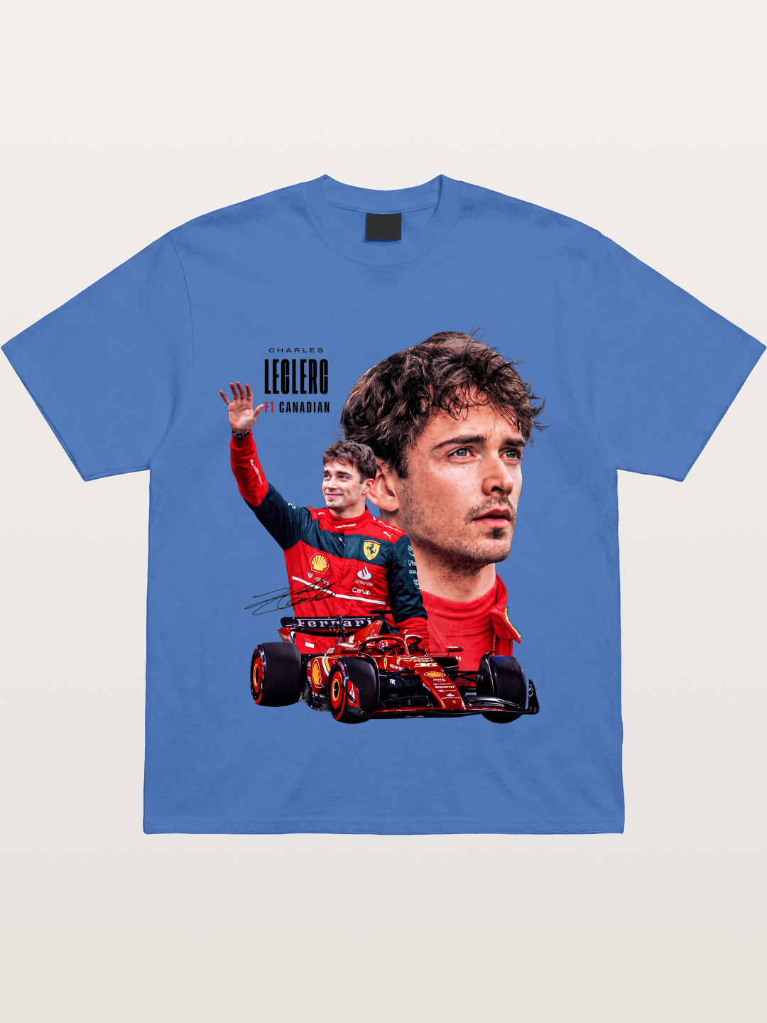 Leclerc Ferrari F1 Collage Art Gildan T-shirt
