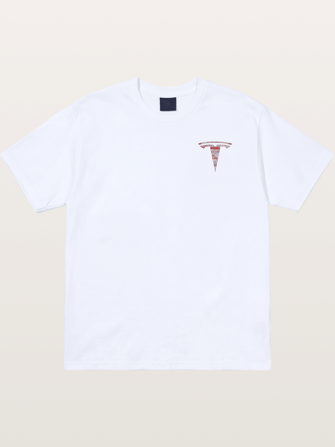 Tesla Word Cloud Heart Print Gildan T-shirt