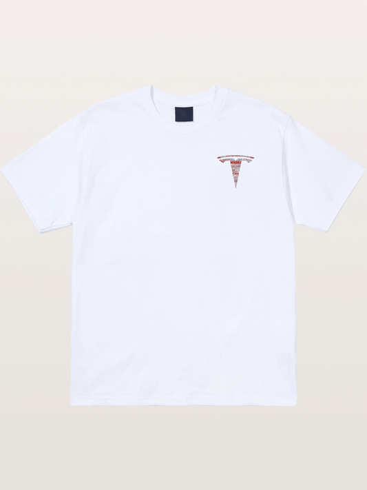 Tesla Word Cloud Heart Print Gildan T-shirt
