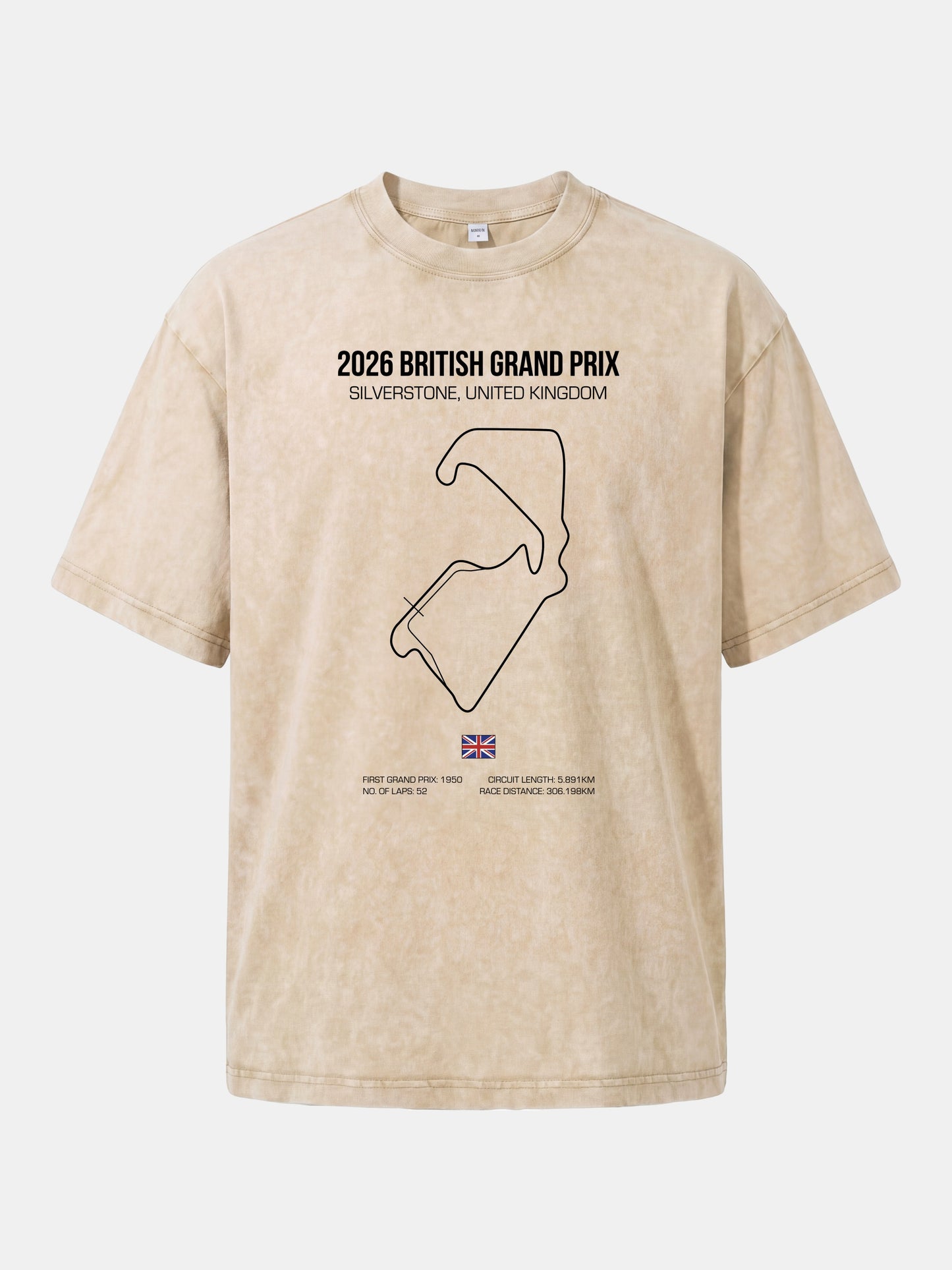 British Grand Prix Silverstone Track Outline Washed T-shirt