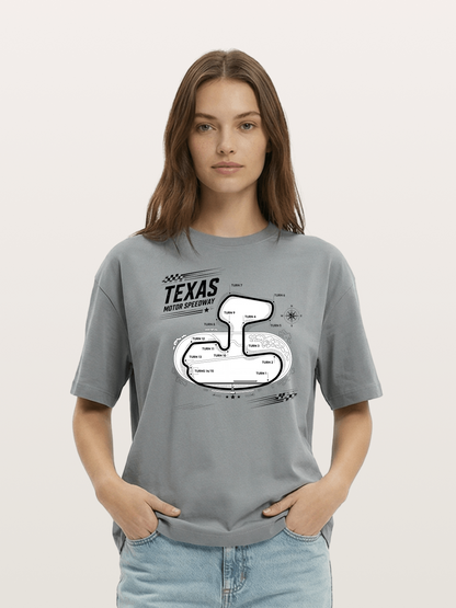 Texas Motor Speedway Track Map Cotton T-shirt