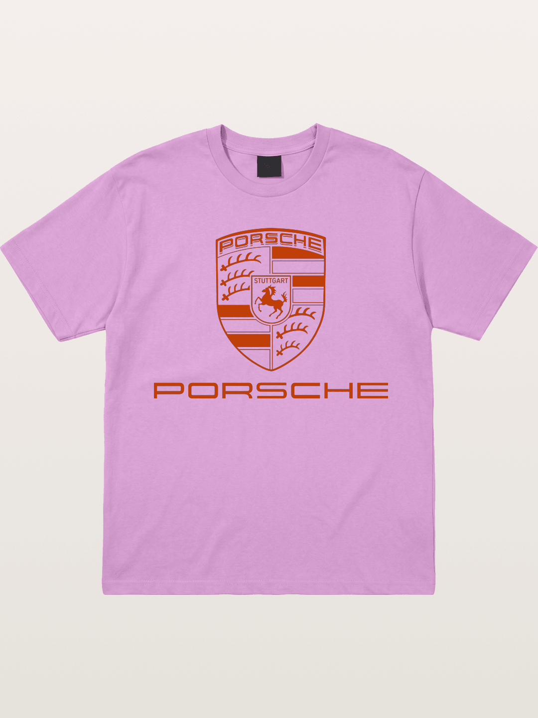 Porsche Crest Orange White Logo Gildan T-shirt