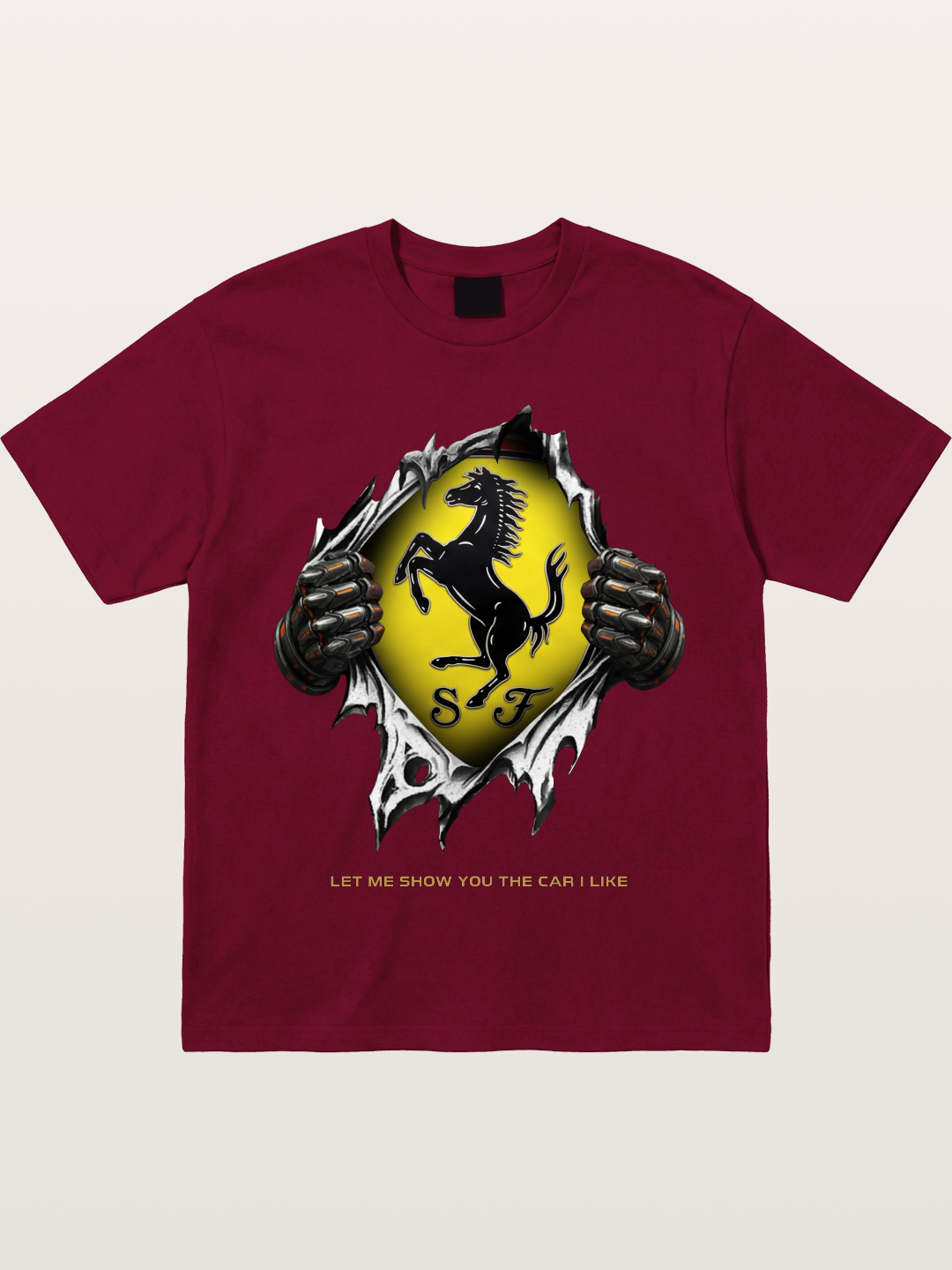 Ferrari Prancing Horse Tear Through Gildan T-shirt