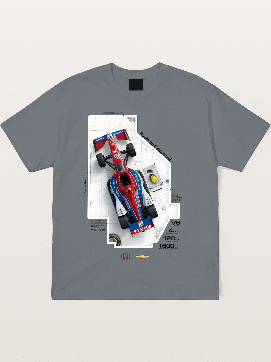 Blueprint Route66 IndyCar Card Cotton T-shirt