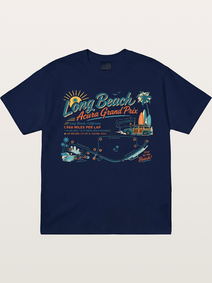 California Long Beach Race Poster Gildan T-shirt