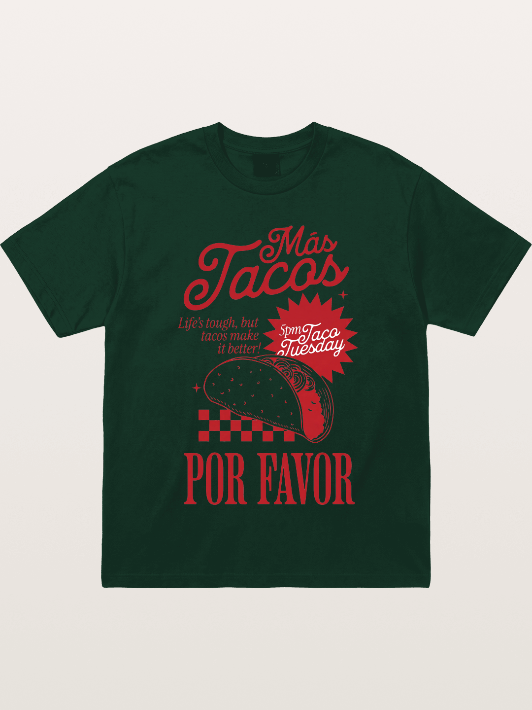 Mas Tacos Por Favor Funny Retro Art Gildan T-shirt