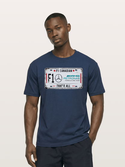 Mercedes F1 License Plate Print Cotton T-shirt